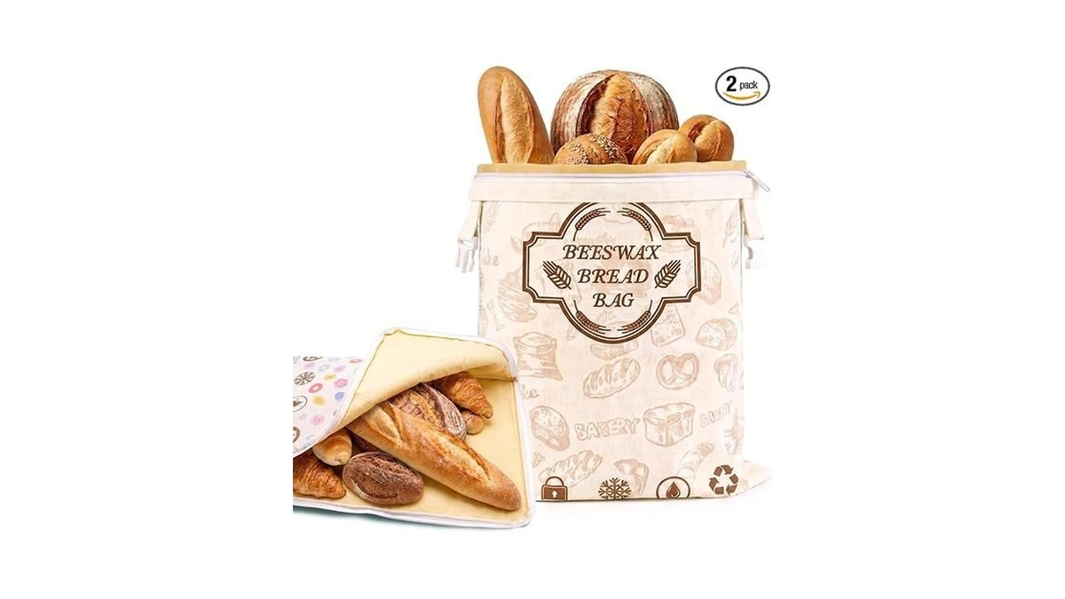 Cozycoco 2 Pack Beeswax Bread Bags For Sourdough Homemade Bread