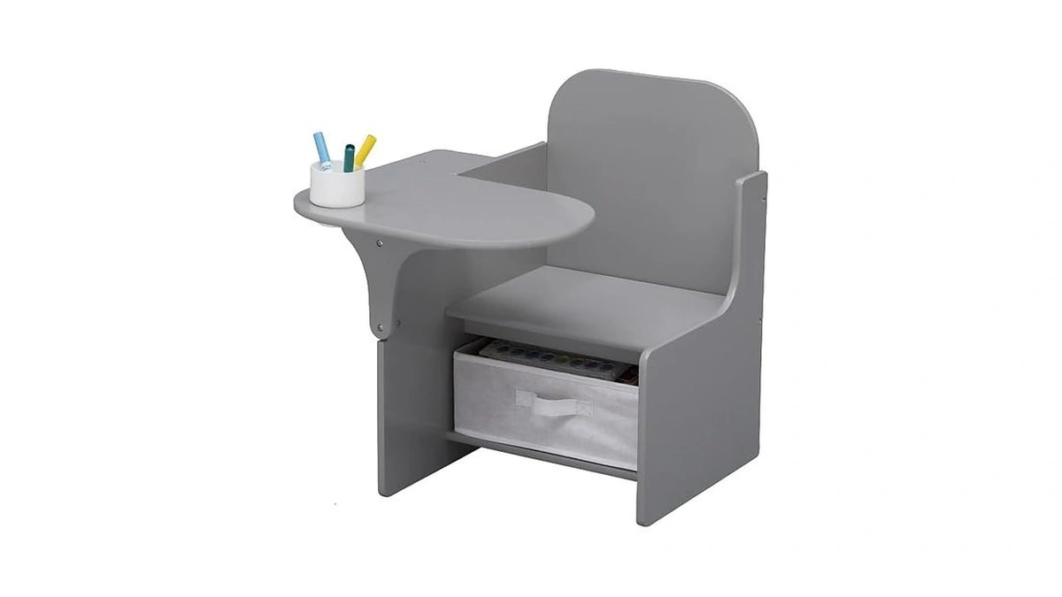 Delta Children Mysize Chair Desk With Storage Bin, Grey