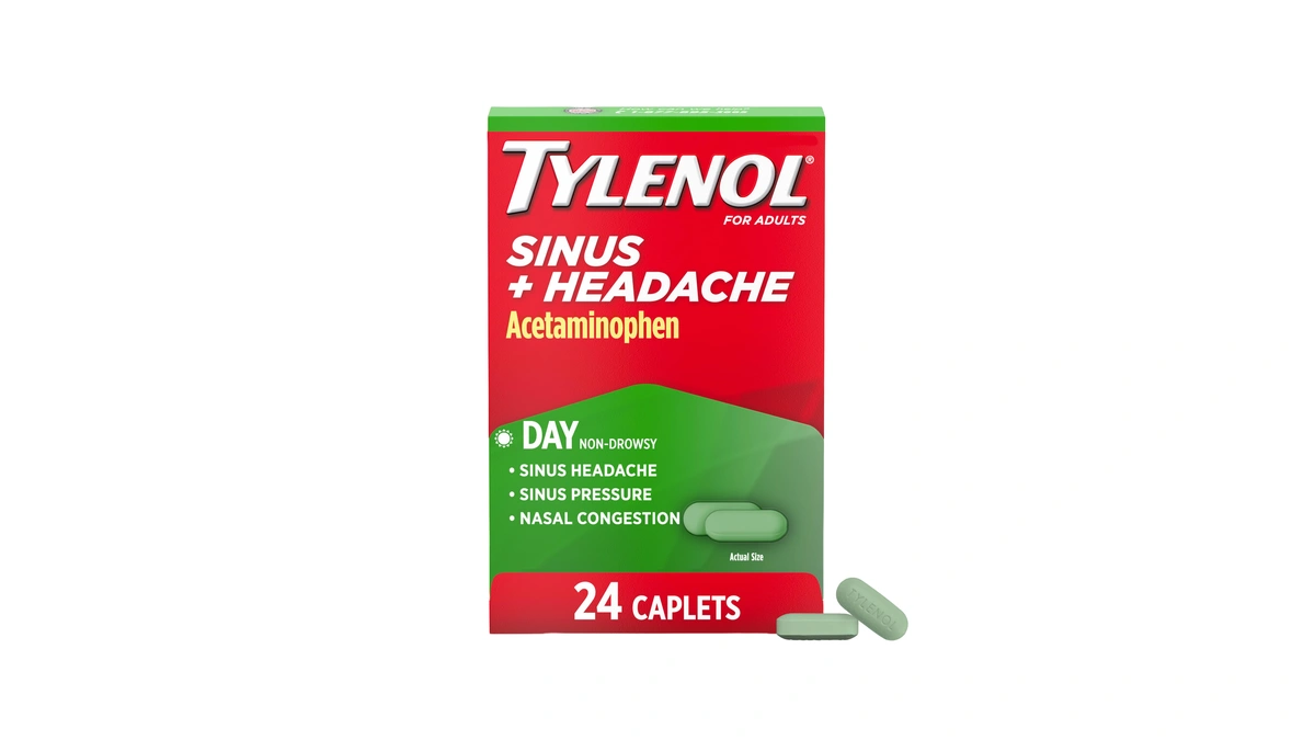 Tylenol Sinus + Headache Daytime Non-drowsy Relief Caplets, Acetaminophen 325mg,