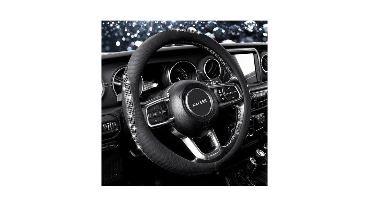 Kafeek Sparkly Diamond Steering Wheel Covers