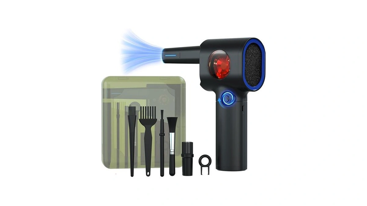 Atengeus Compressed Air Duster, Stepless Speed Electric Air Duster With