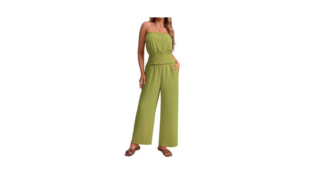 Ieeilulu Women 2 Piece Sets Summer Strapless Tube Tops And