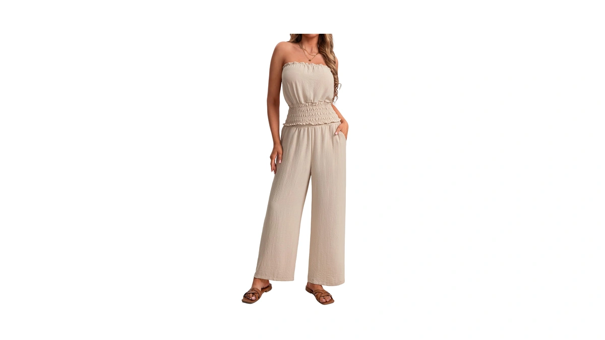 Ieeilulu Women 2 Piece Sets Summer Strapless Tube Tops And