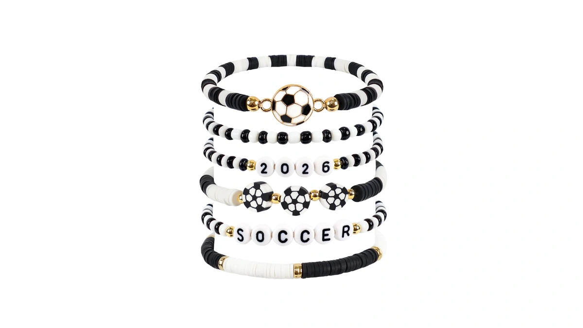 Tiffyonek 2026 Soccer Bracelets For Girls Boys Women Heishi Beaded