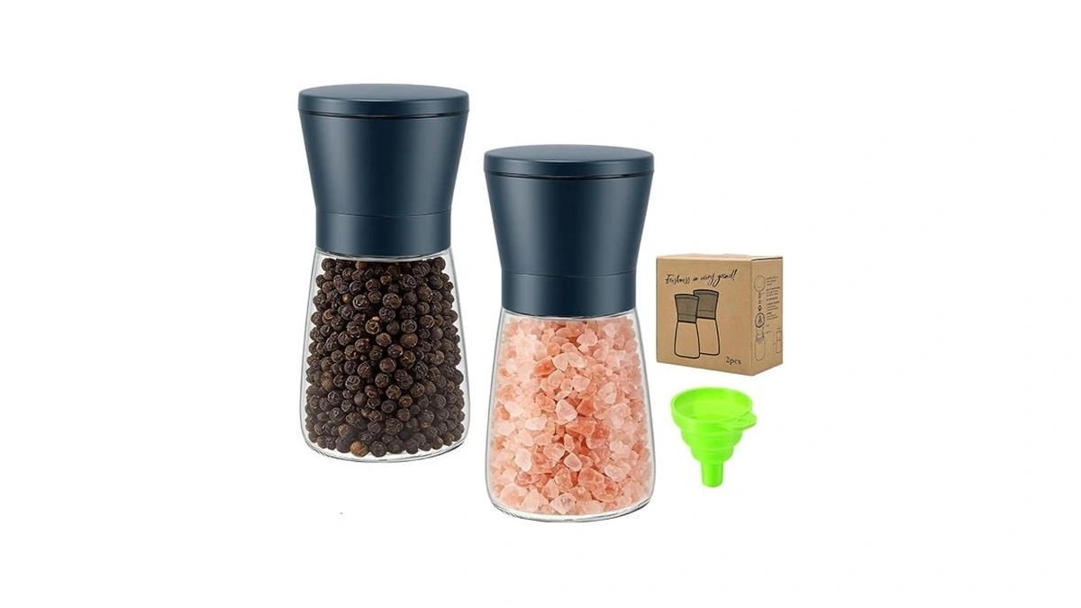 R Drurlcd Stone Blue Salt And Pepper Grinder Set Of