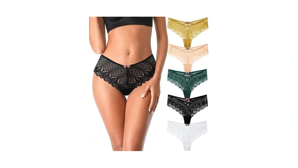 Irocue Lace Thongs For Women High Waisted Underwear Sexy Panties
