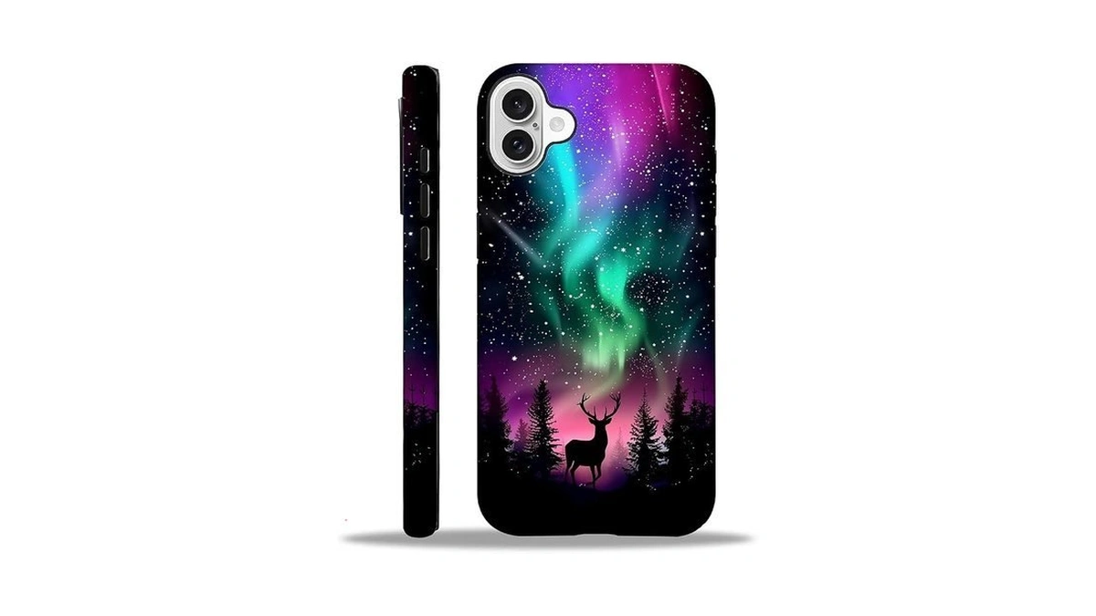 Carloca For Iphone 16 Plus Case, Deer Northern Green Lights