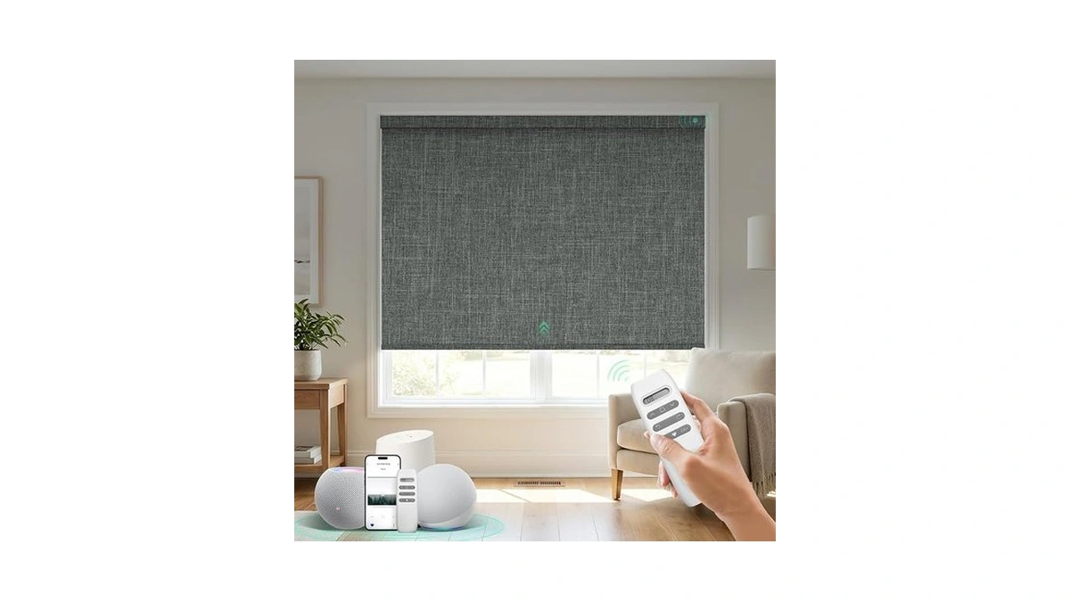 Heyblinds Blackout Motorized Smart Blinds With Remote, Alexa/google/apple Homekit Compatible,