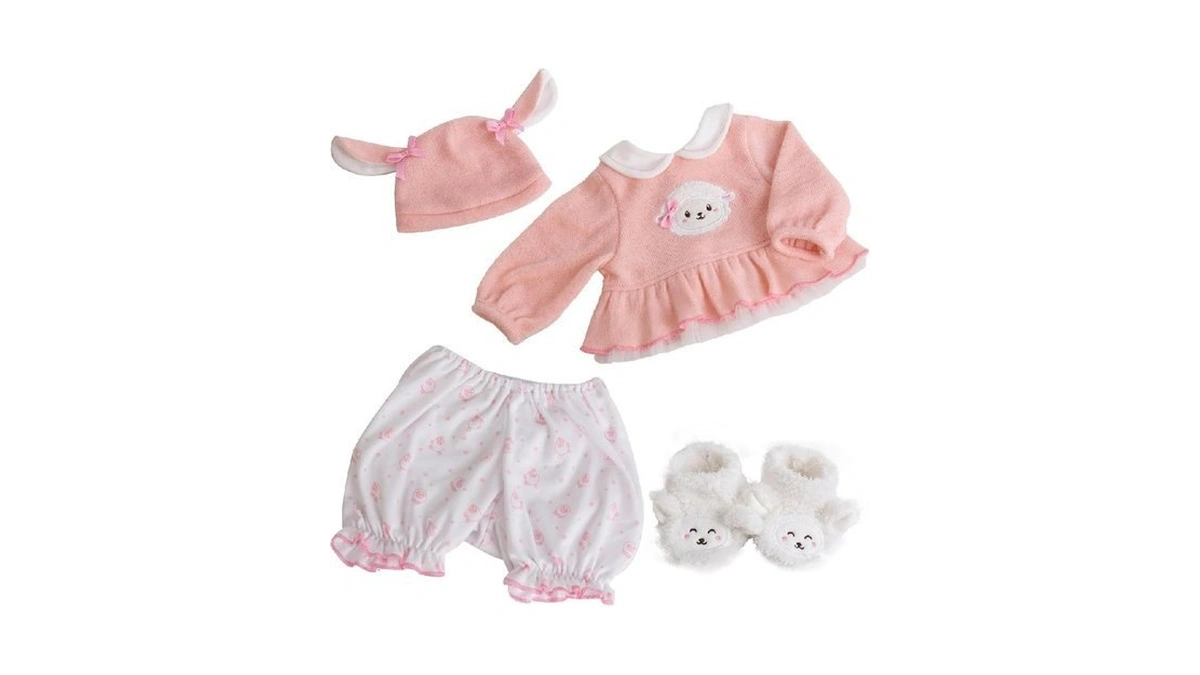 Ekokiz Reborn Baby Dolls Clothes Girl Pink Sheep Friends Doll