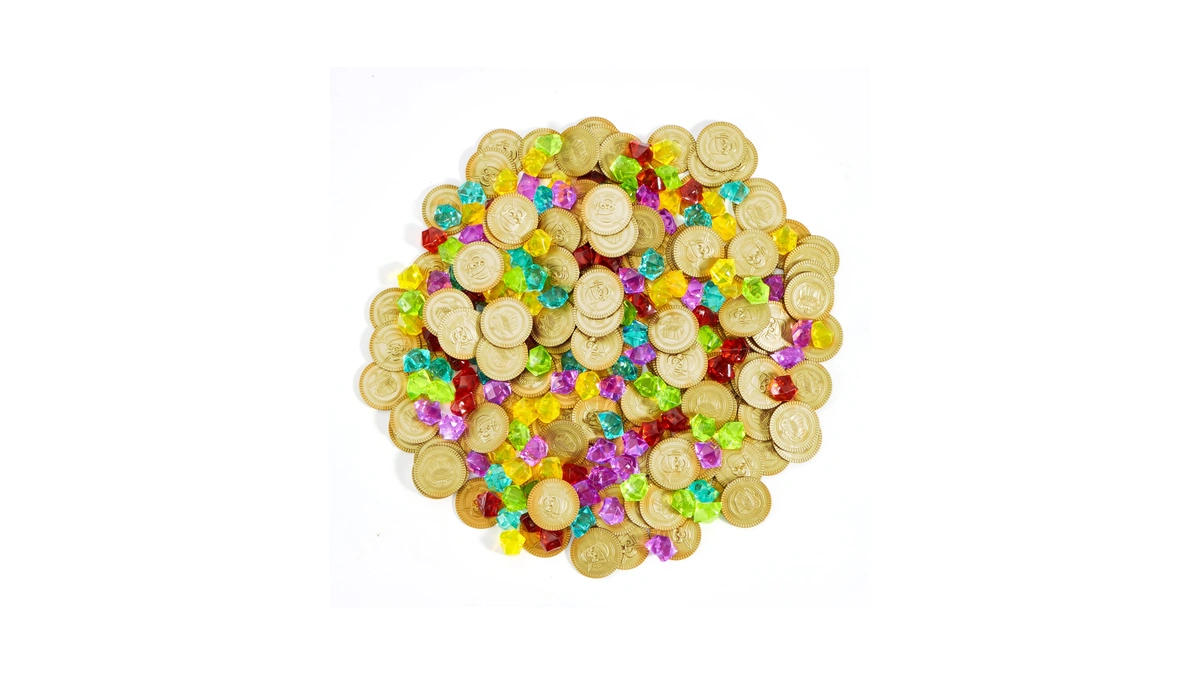 Joyin Toy 288 Pieces Pirate Gold Coins And Pirate Gems