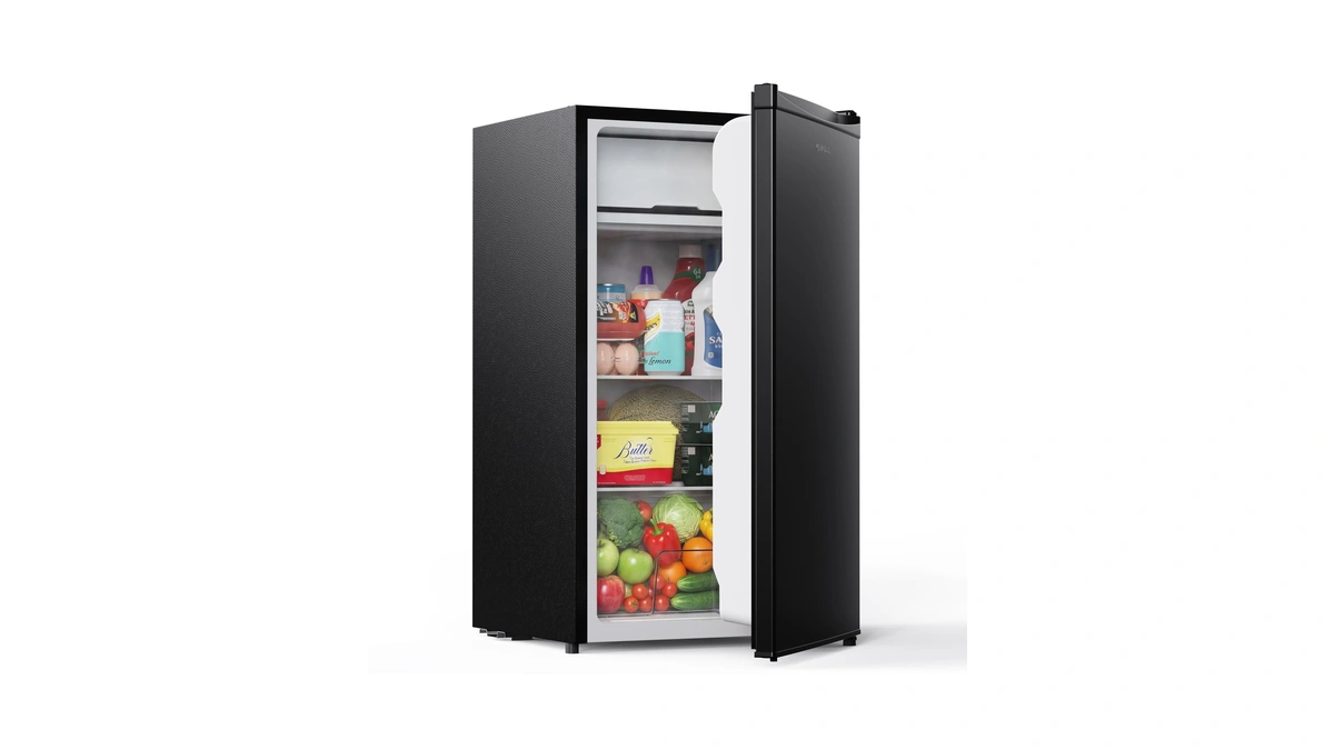 Upstreman 3.2 Cu.ft Mini Fridge With Freezer, Black-br321