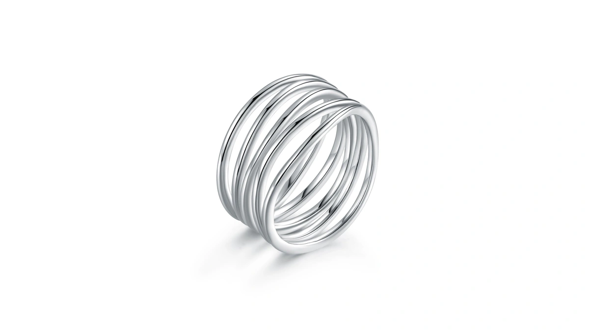 Barzel White Gold Plated Statement Ring For W...