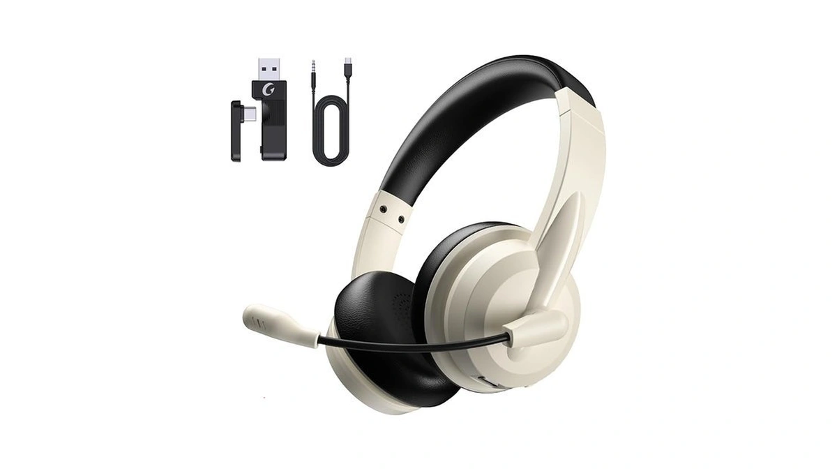 Wireless Headset With Mic For Work With Ai Noise Cancelling