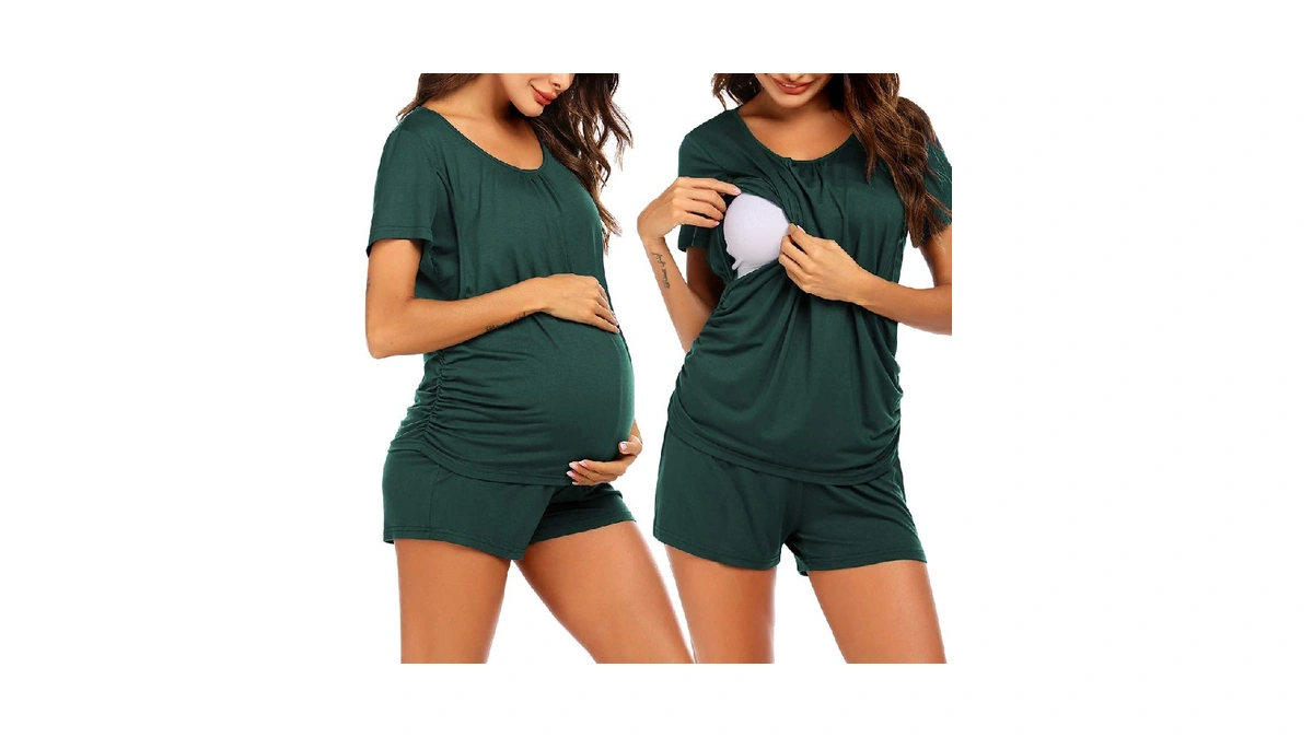 Ekouaer 3 In 1 Delivery/labor/nursing Pjs For Breastfeeding Women Maternity