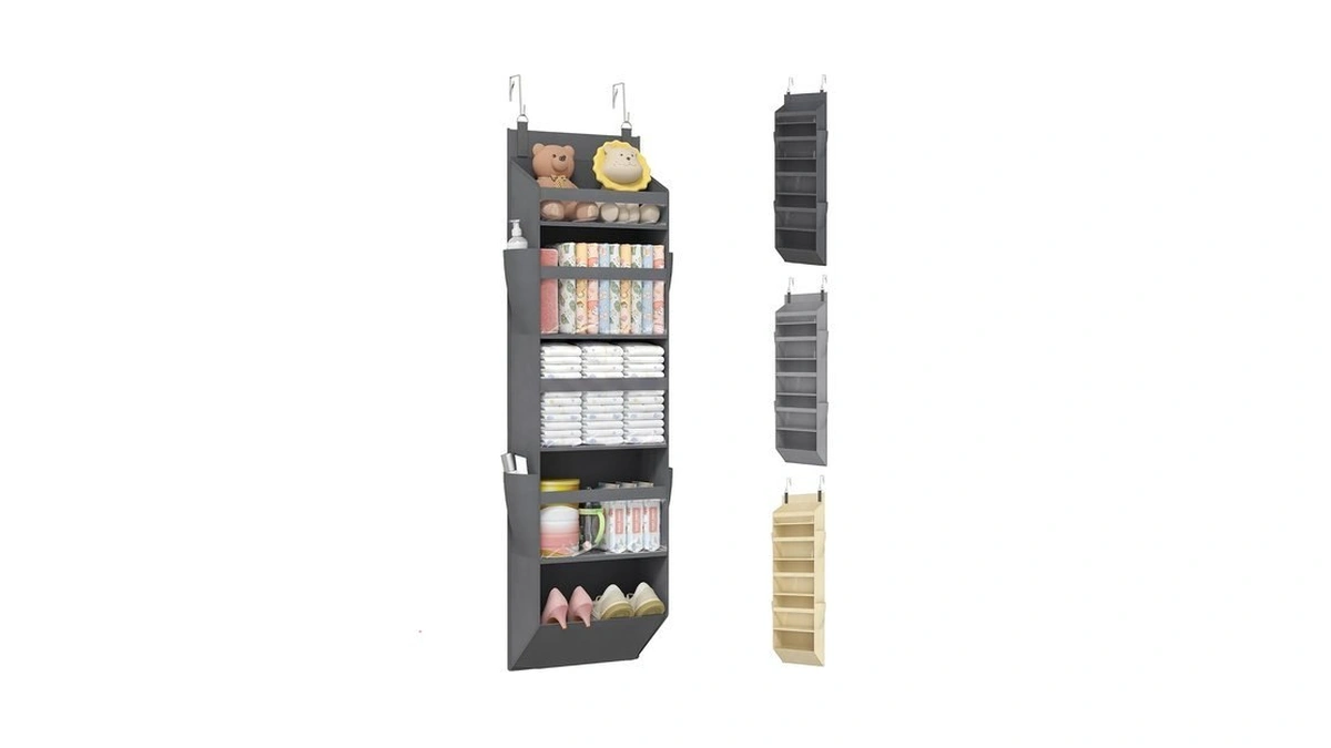 Lifewit 1 Pack Over The Door Organizer, 5 Section Clear
