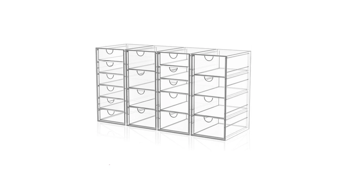 Acrylic Makeup Organizer With 19 Drawers,storage Drawer Organizer