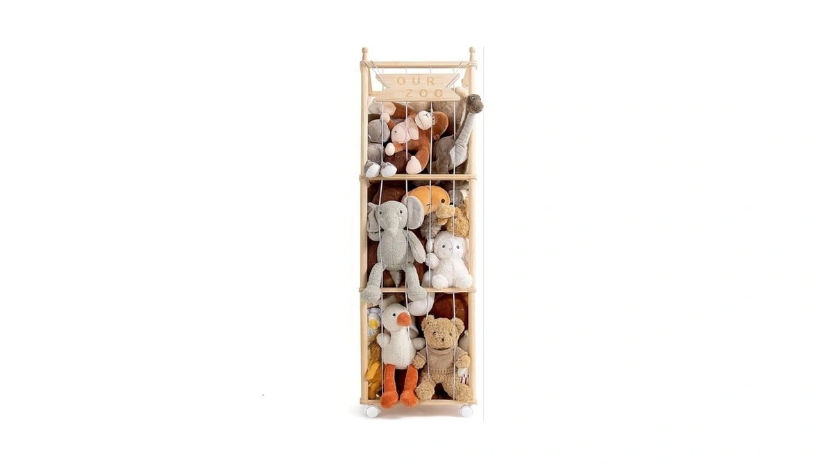 Mloong Stuffed Animal Storage, Wood Stuffed Animal Zoo Storage,space Save