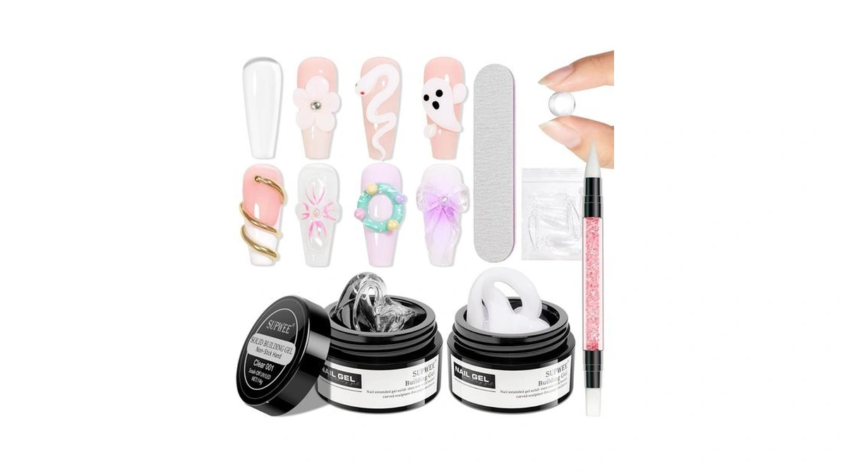 Supwee 3d Nail Art Gel Clear And White Solid Builder