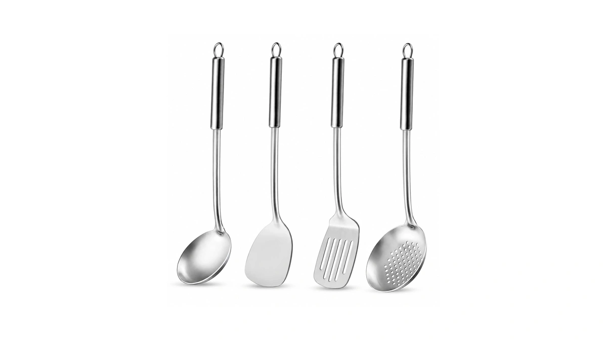 Pleafind Cooking Utensils Set - 4 Pcs Stainless Steel Kitchen