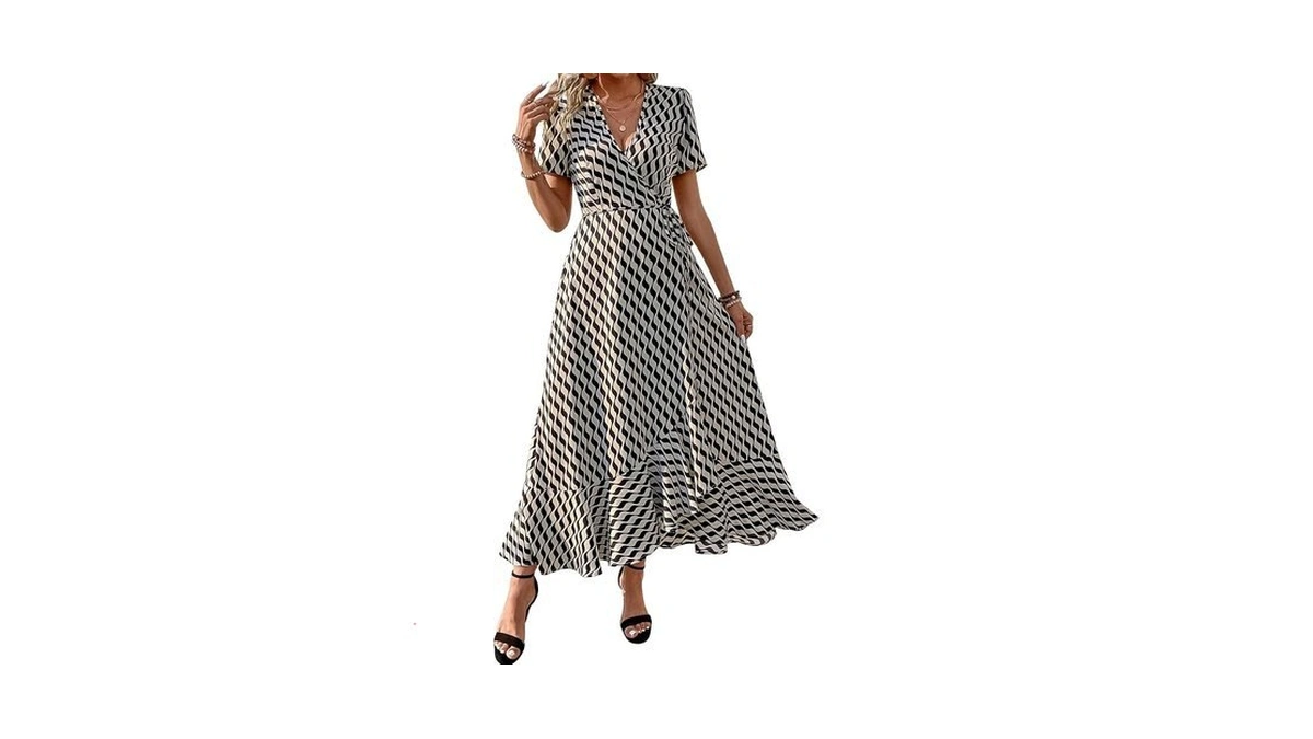 Prettygarden Women's Boho Floral Summer Maxi Dresses, White Wave,xs