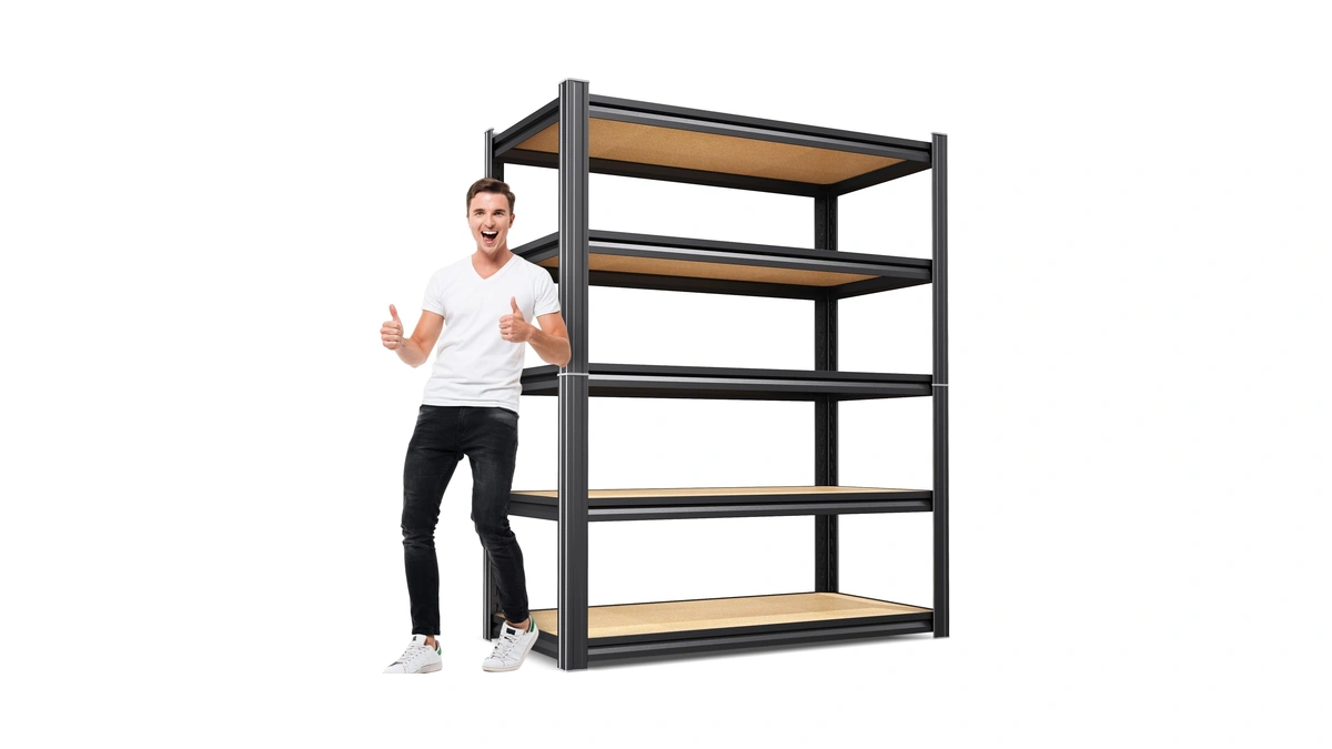 Jojuou 71"h X 35"w Heavy Duty Garage Shelving, 5-tier Adjustable
