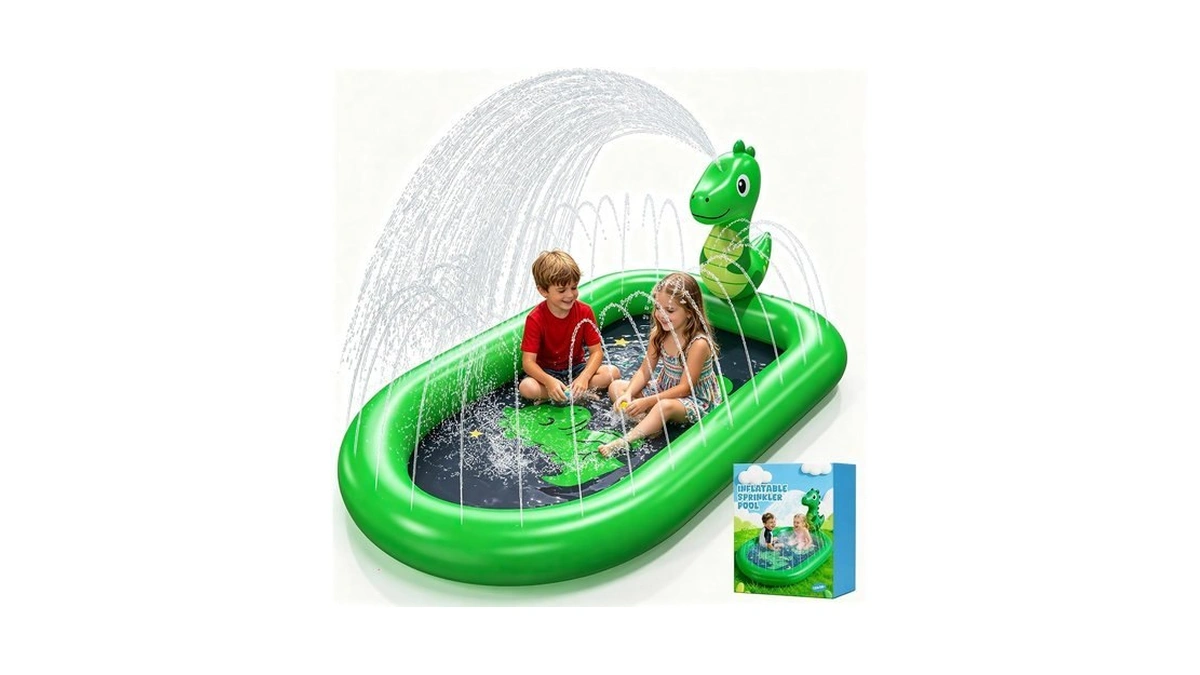 Thrillza Splash Pad For Toddlers 1-3, Dinosaur Baby Pool &