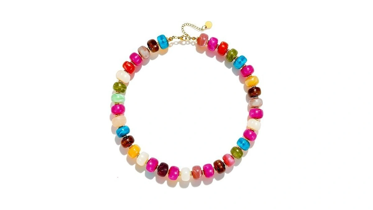 Lmzpjzml Chunky Colorful Beaded Necklaces For Women Big Bead Boho