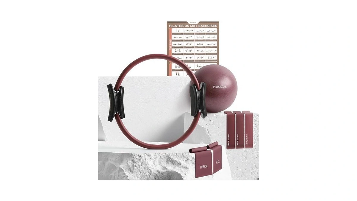 Physkcal Pilates Kit, 15-inch Pilates Ring With Pilates Ball &