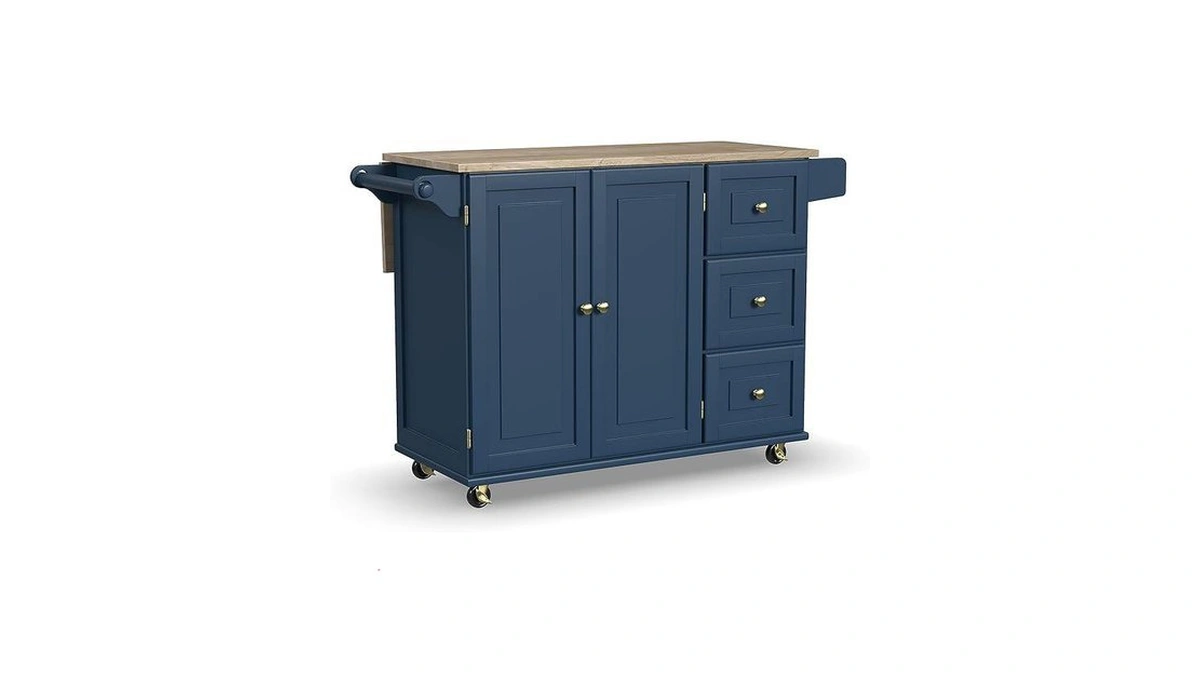 Homestyles Mobile Kitchen Island Cart With Wood Top And Dropleaf