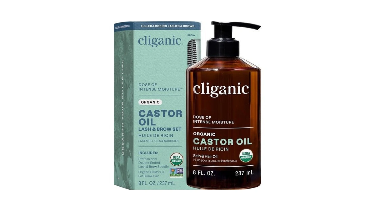 Cliganic Castor Oil Organic Cold Pressed, 100% Pure (8oz With
