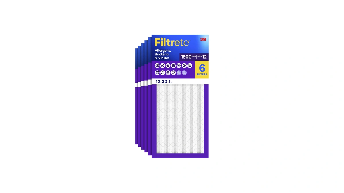 Filtrete 12x30x1 Air Filter, Merv 12, Mpr 1500, Allergens, Bacteria