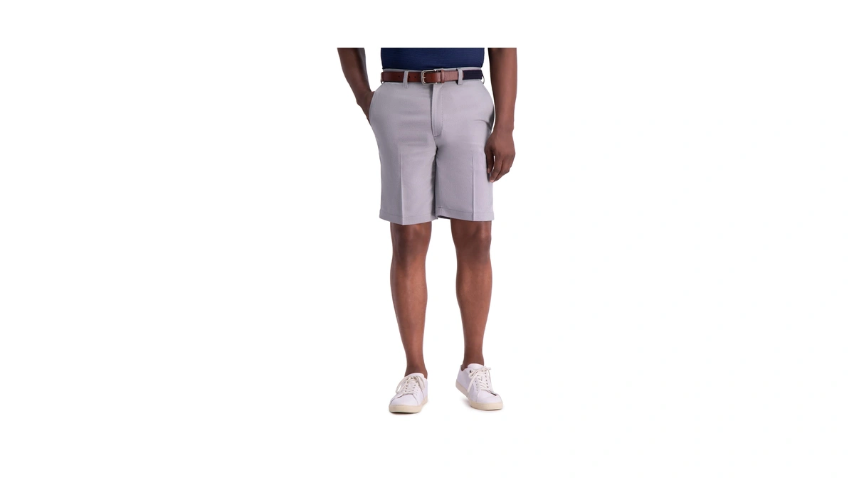 Haggar Men's Cool 18 Pro Stretch Solid Oxford Flat Front