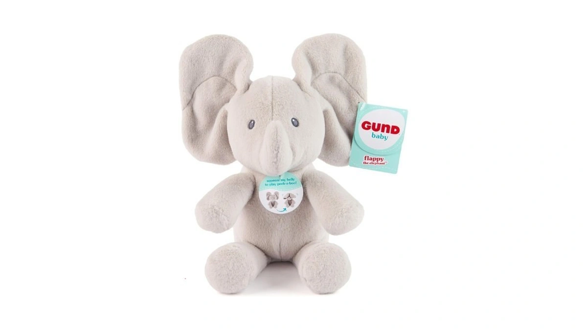 Gund Baby Peek-a-boo Flappy 7-inch Elephant Squeeze-activated Plush Toy