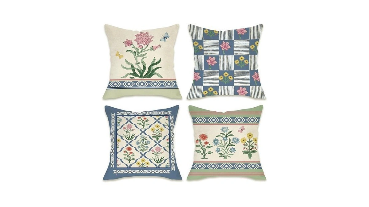 Fahrendom Floral Decorative Throw Pillow Covers 18 X 18 Set