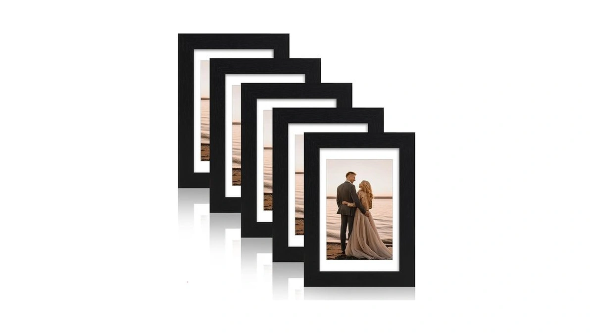 Fixwal 4x6 Picture Frames Set Of 5 With Black Grain