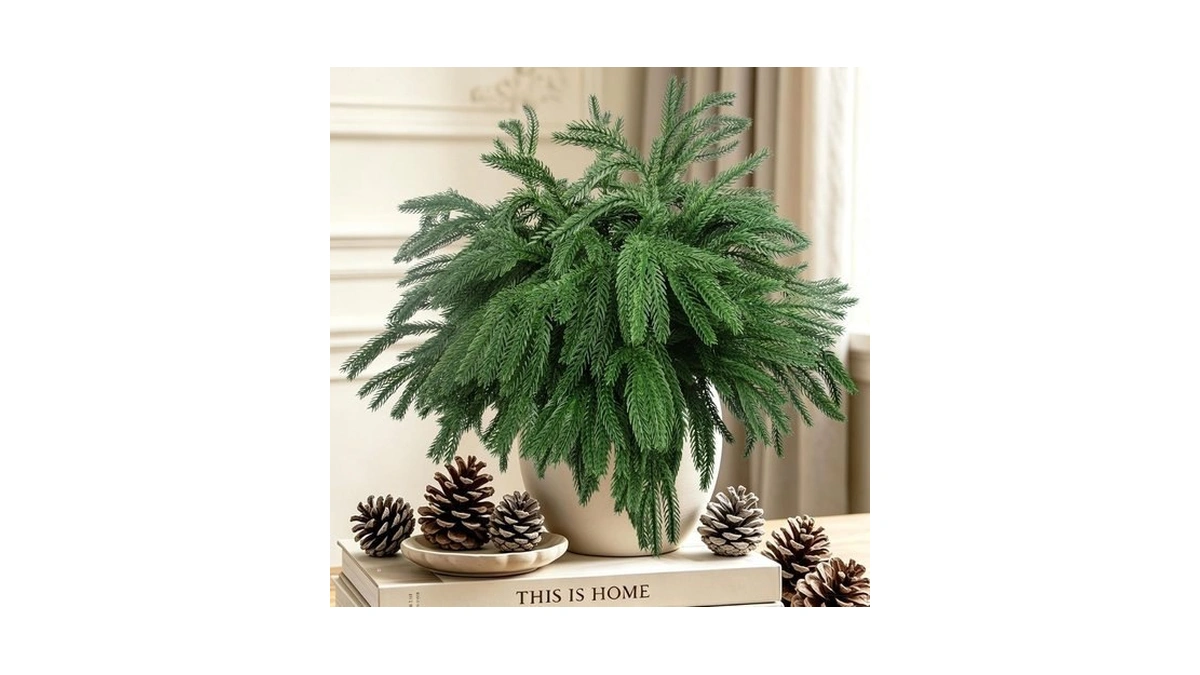 Rowfad 12 Pcs Artificial Norfolk Pine Branches, Norfolk Pine Artificial