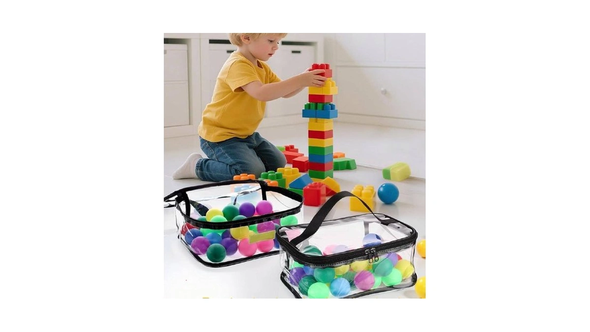 6 Pack Clear Toy Storage Bags, Pvc Waterproof Toy Organizer,