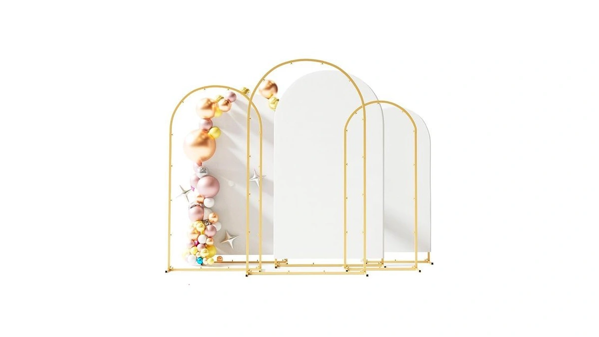 Toolterritary Set Of 3 Metal Arch Backdrop Stand With Cover