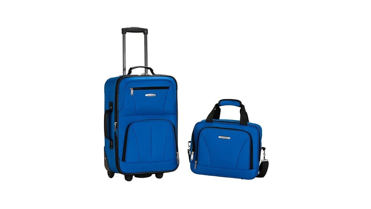 Rockland Fashion Softside 2 Piece Luggage Set, Expandable, (14" Tote/19"