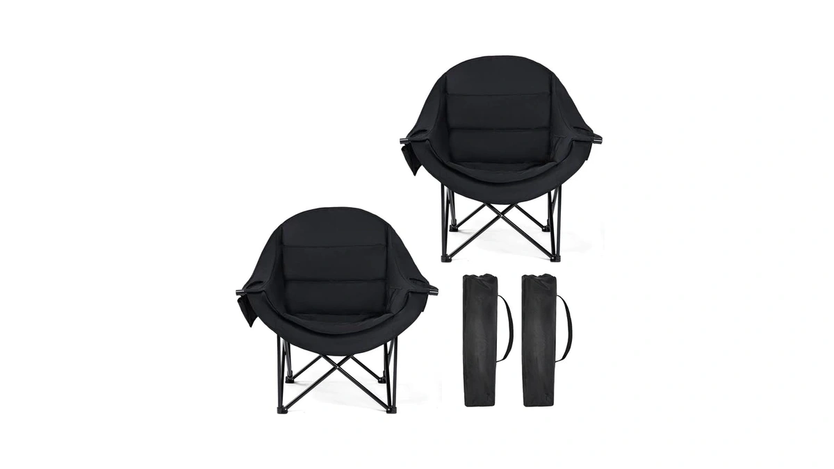 Oversized Camping Chairs For Adult - Heavy Duty Padded Portable
