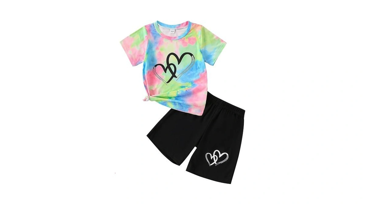 Amazon : Golluner Kids Girl Clothes Tie Dye Heart
