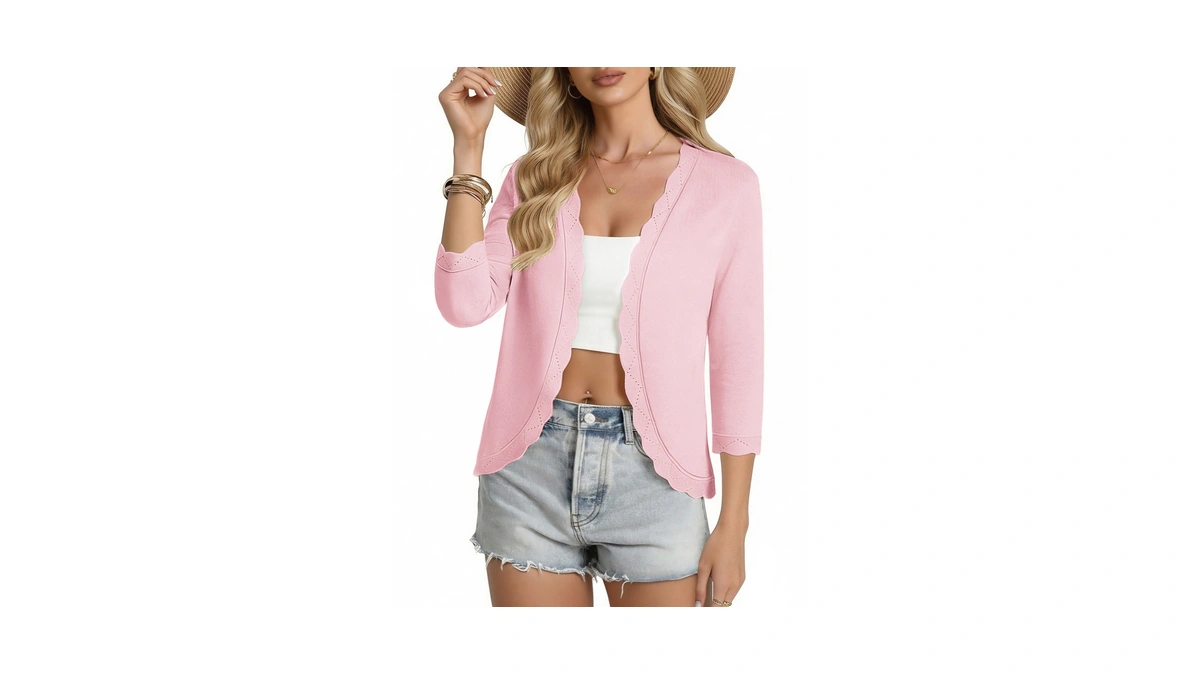 Grace Karin Womens Cropped Cardigan Sweaters Lightweight Summer Cardigans Trendy