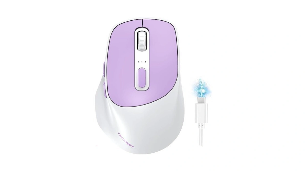 Tecknet Wireless Mouse, Bt 5.0/2.4g, Rechargeable Silent 6 Buttons