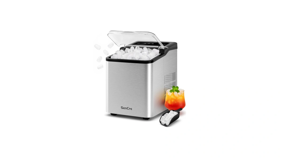 Sencre Ice Makers Countertop, 26.5lbs/24h Ice Machine With 2 Sizes