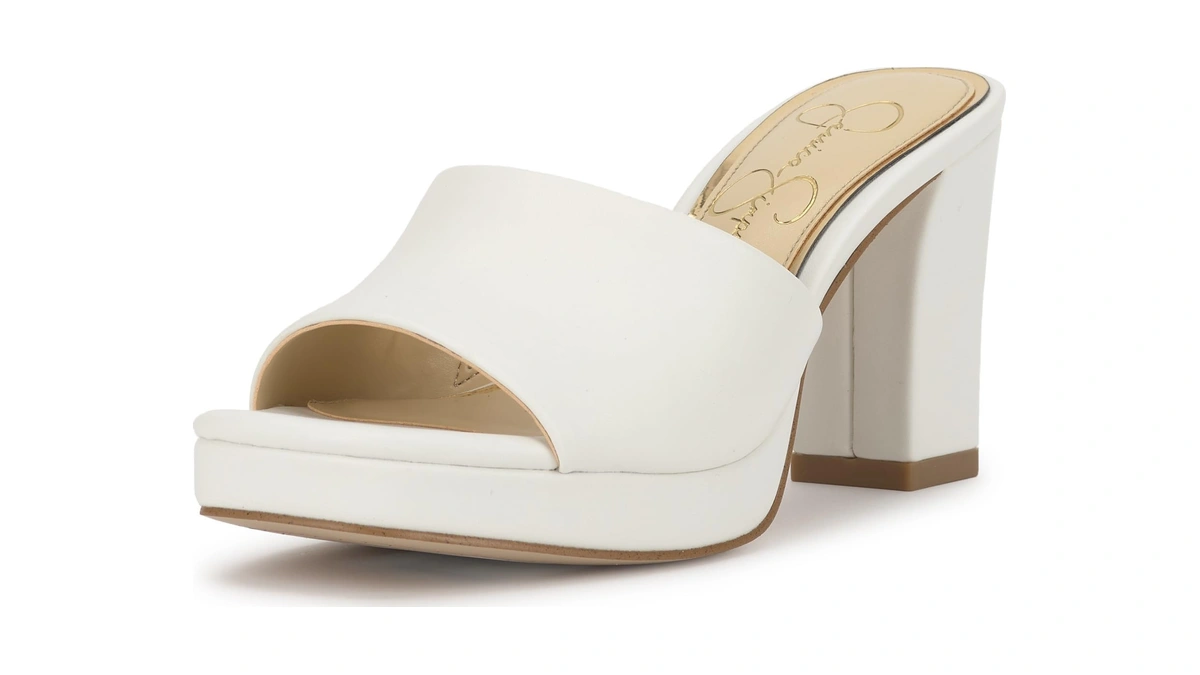 Jessica Simpson Elyzza Mule Platform Sandal, Bright White, 8.5