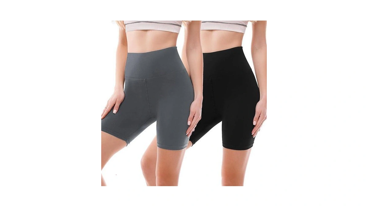 Sinophant 2 Pack Biker Shorts High Waisted Women Tummy Control