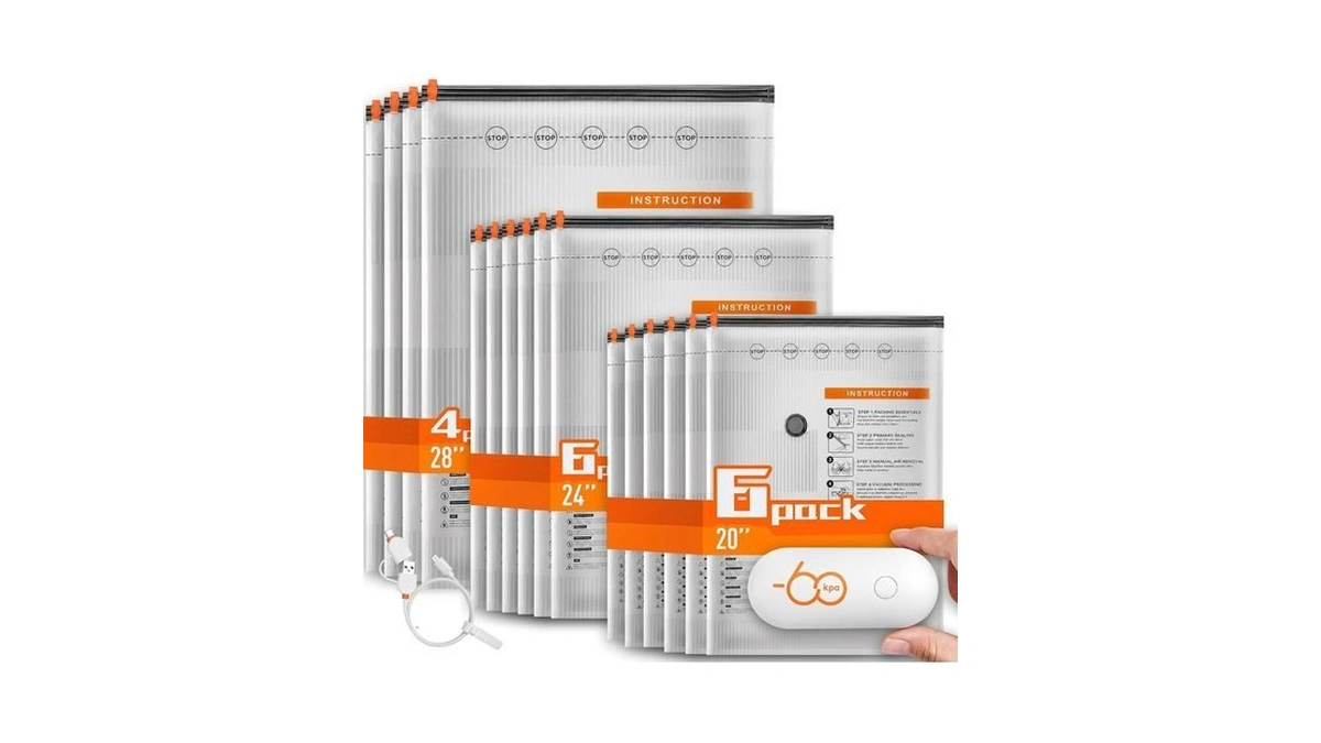 16 Packs Vacuum Seal Bags With Usb/type-c Pump, 3 Sizes