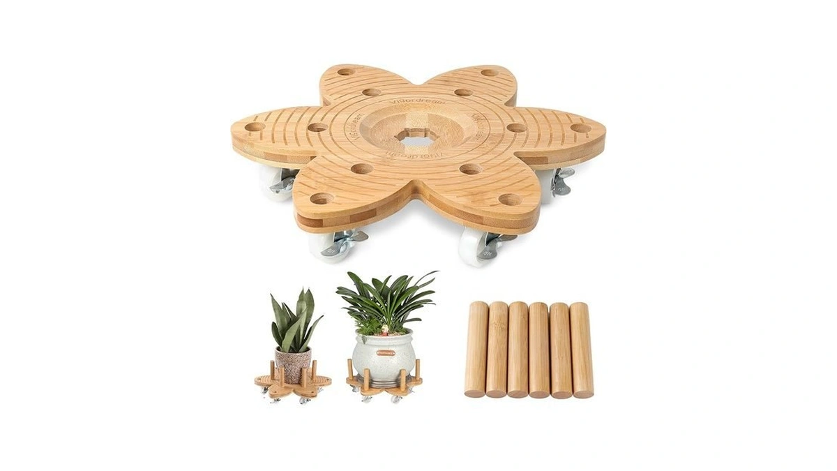 Vigordream Plant Caddy With Wheels 14" Heavy Duty Plant Rollers