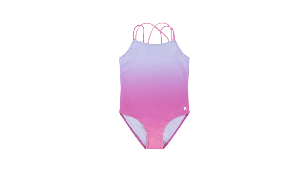 Hurley Girls' One Piece Swimsuit, China Rose, 2t