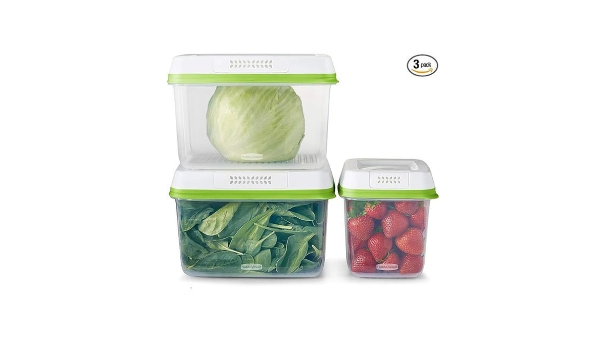 Rubbermaid Freshworks Produce Saver, Medium And Large Storage Containers, 6